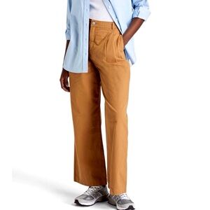 FRAME Tan Pleated Cotton Twill Wide Leg Pants Women’s Size 33
